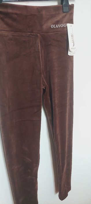 Legginsy welurowe welur Ola Vogue czekoladowe modelujące