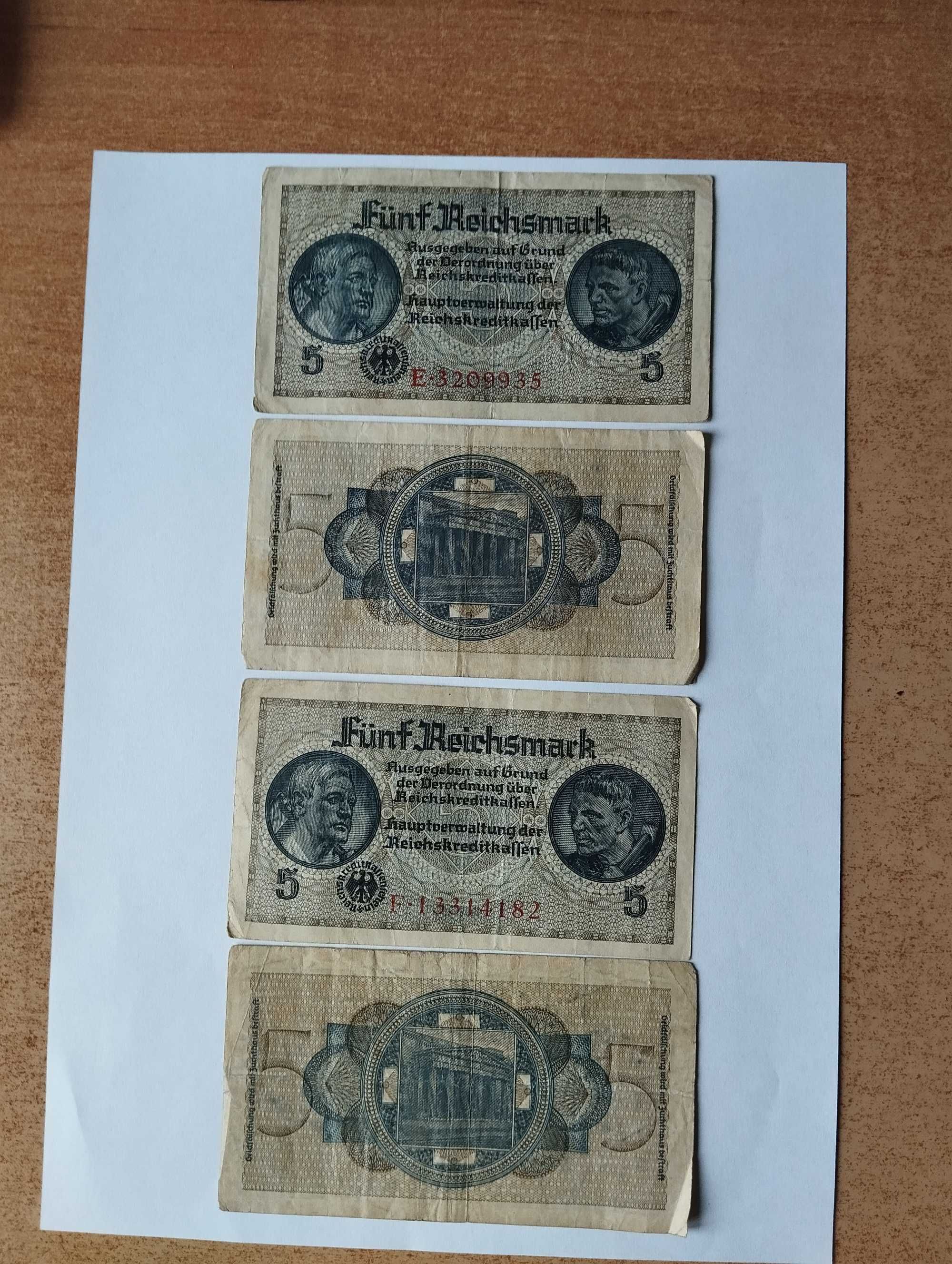 Банкноты 5 рейхсмарок,1940-1945гг