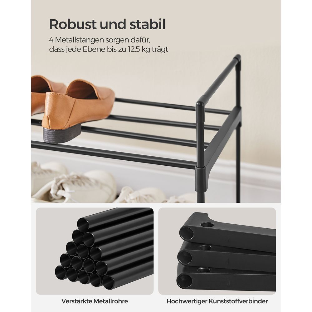 Nowe! Stojak na buty z 2 metalowymi poziomami 30 x 116 x 34 cm  KOD127