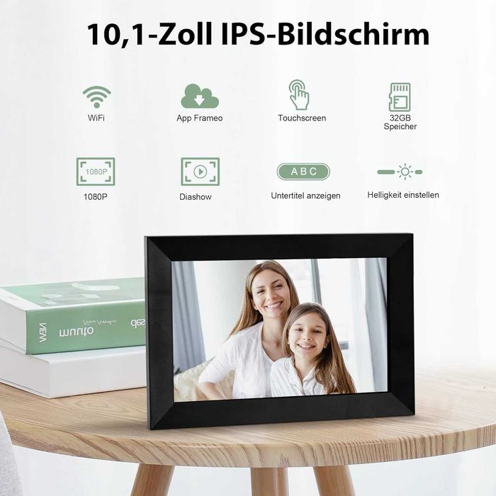Veidoo Cyfrowa Ramka na Zdjęcia Wi-Fi – 10″, IPS, 32GB, Auto-Rotation