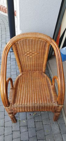 Fotel wiklinowy, krzesło wiklinowe + stolik