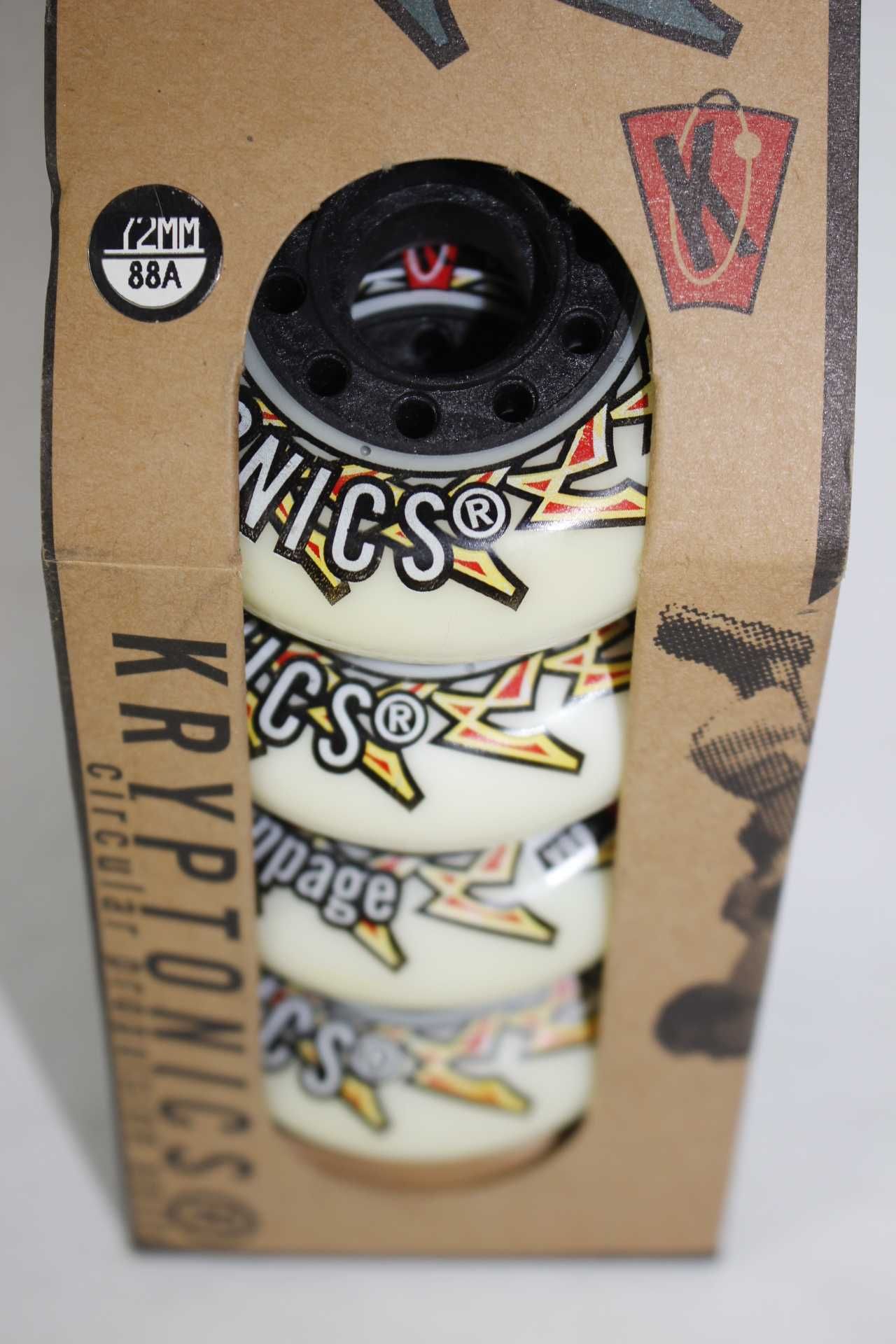 Conjunto 4 Rodas Patins em Linha - Kryptonics Rampage 72MM 88A - Novas