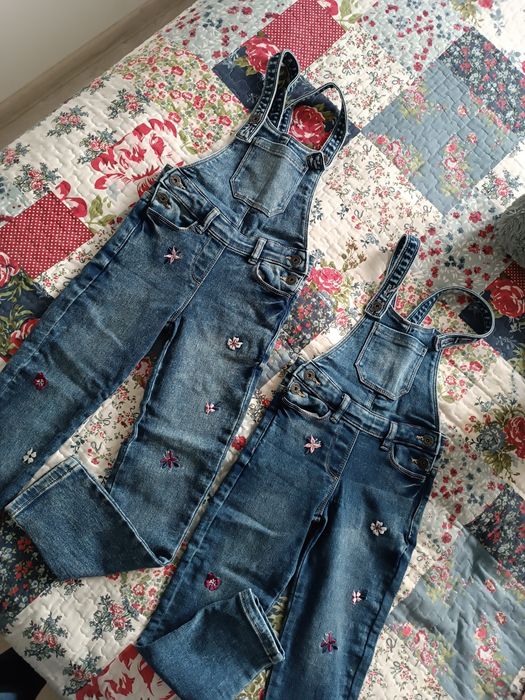Ogrodniczki jeansowe rozmiar 128