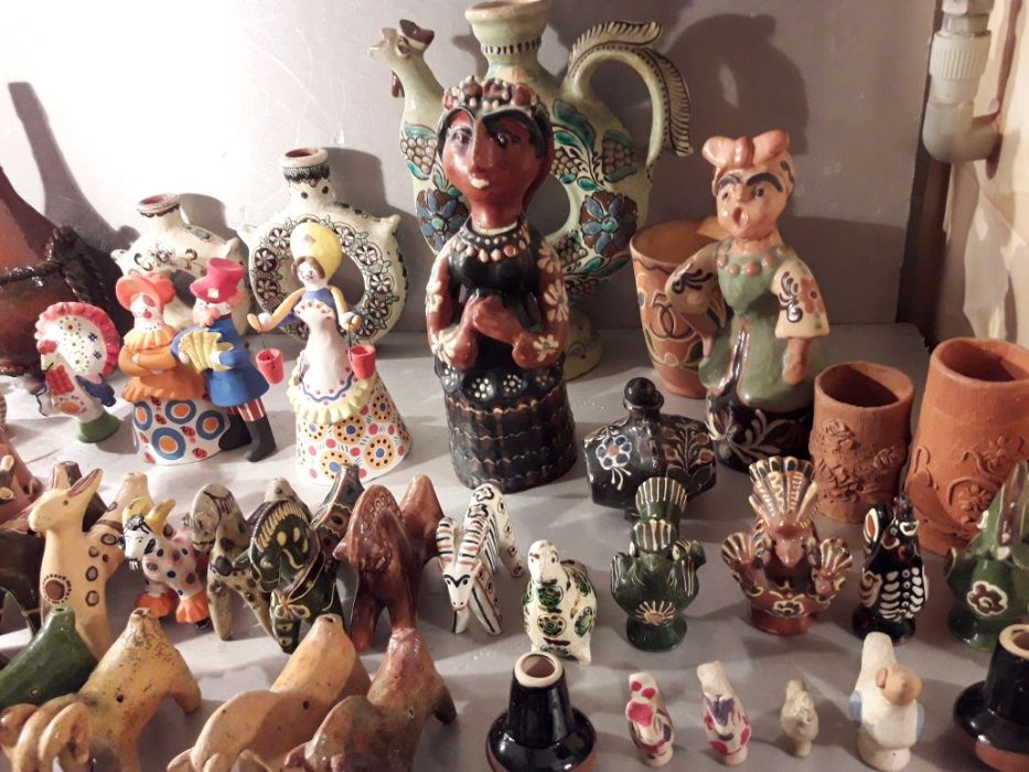 Игрушки авторские глина Опошня ссср.Дымковские.