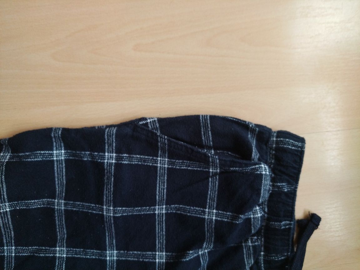 Spodnie piżamowe męskie granatowe w kratę F&F bawełniane
