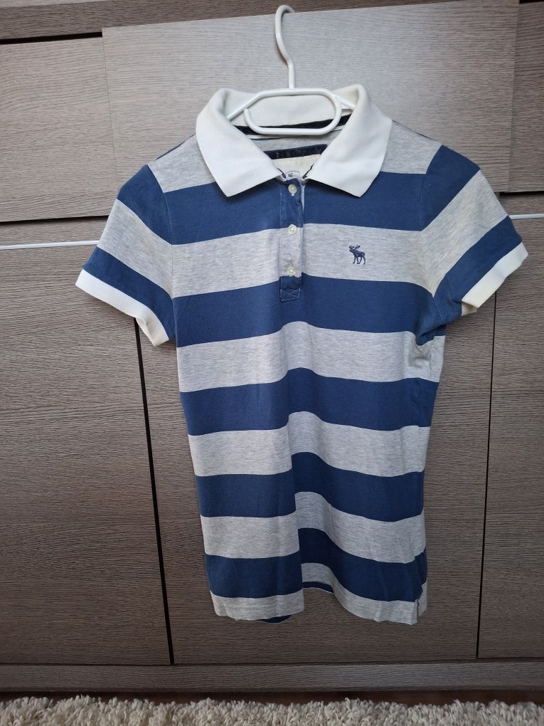 Polówka w paski Ambercrombie, tshirt z kołnierzykiem