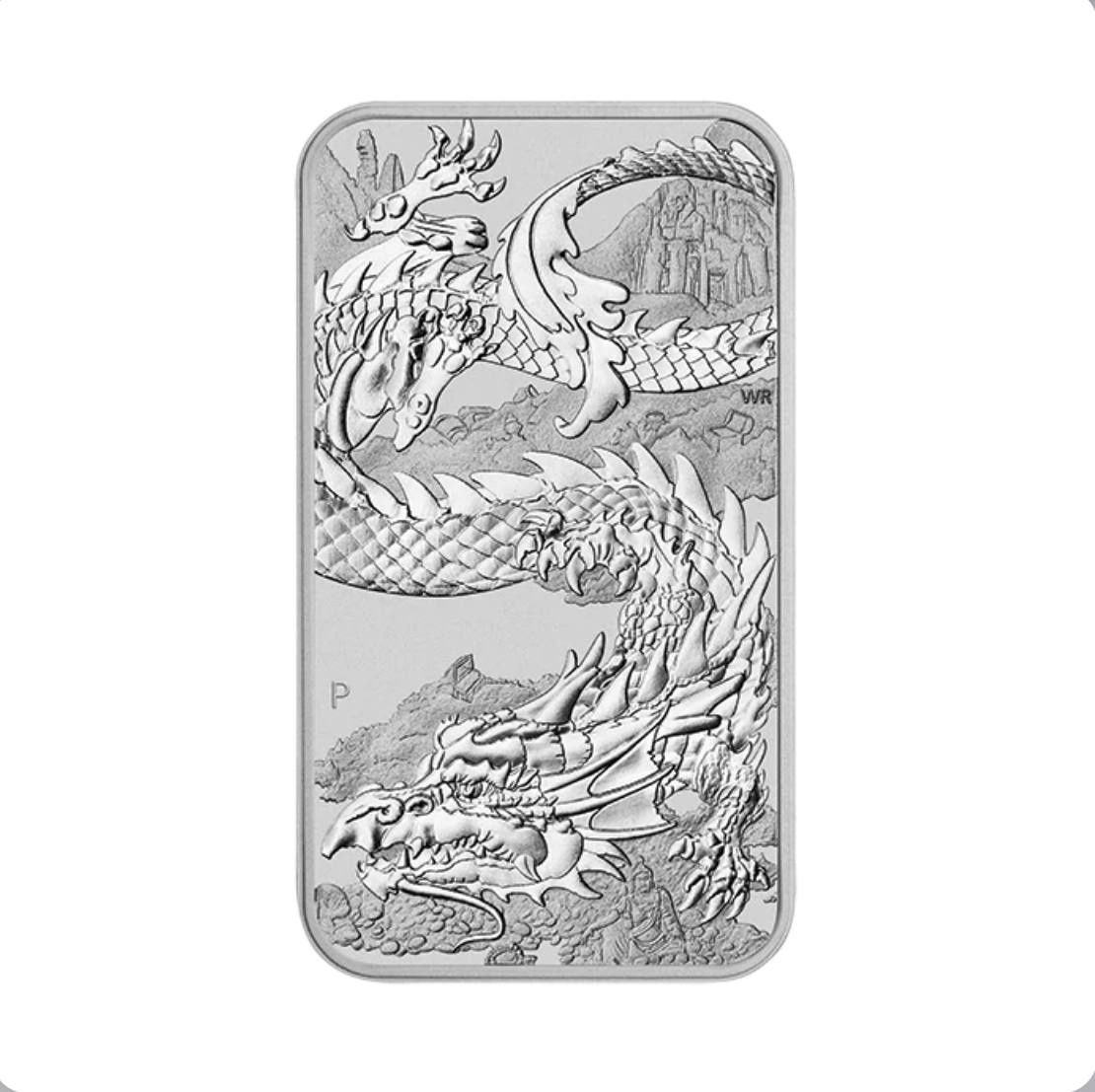 Дракон Срібна монета 999,9 одна унція прямокутна