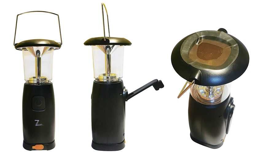 Lampka kempingowa 3 in 1 uniwersalna ładowanie z solar + usb + dynamo