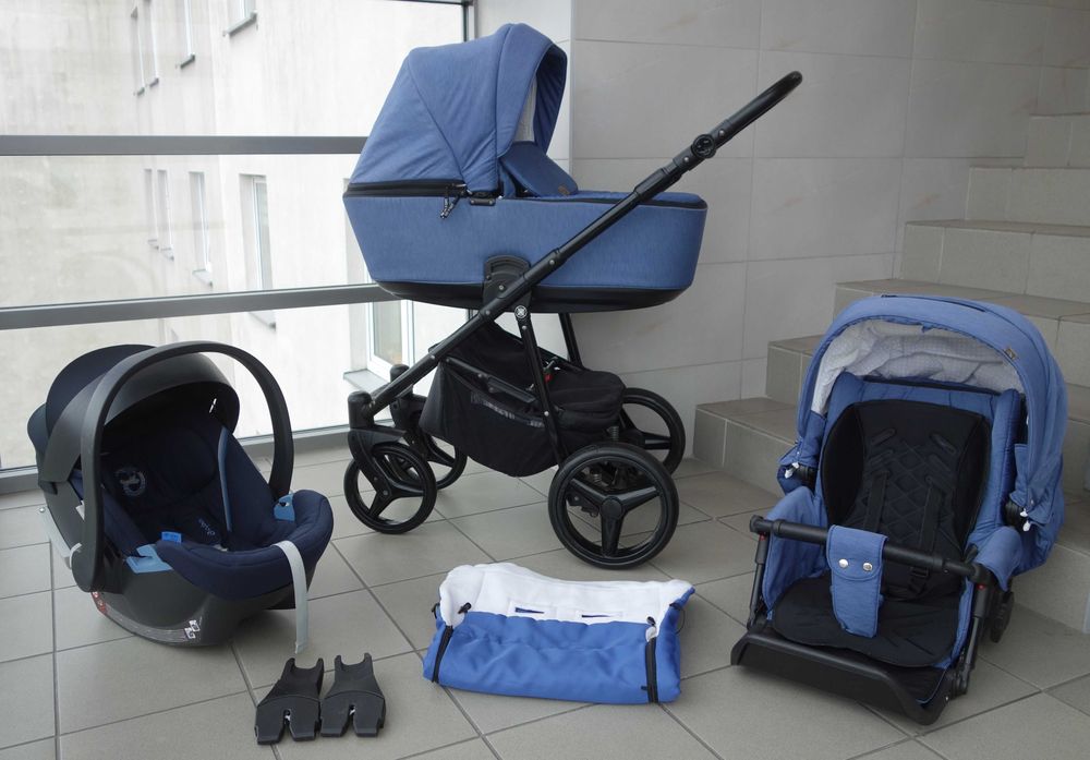 Wózek dziecięcy wielofunkcyjny 3w1 Adamex Reggio + fotelik Cybex