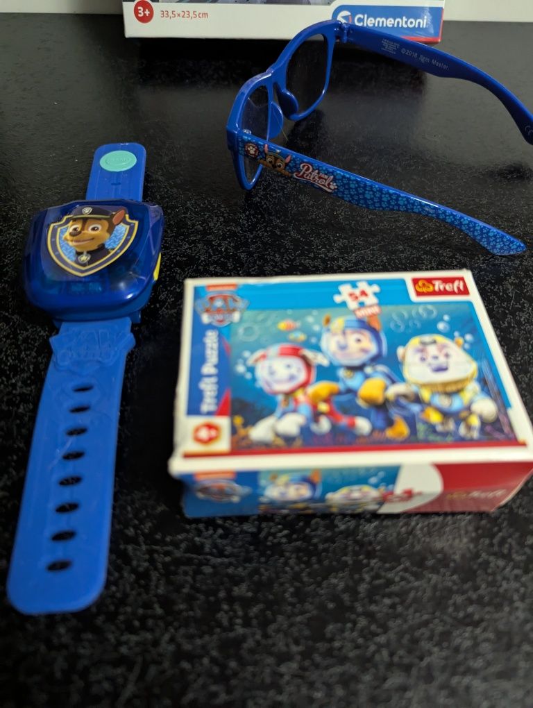 Psi patrol puzzle Clementoni 30 el + zegarek Vtech + okulary