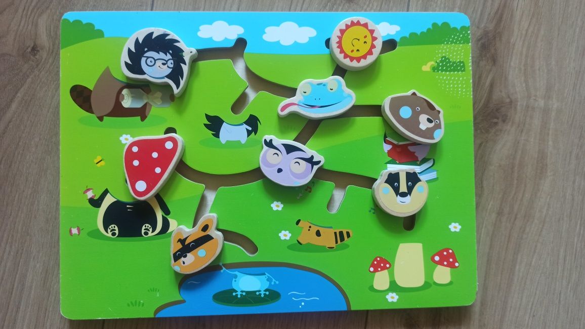 Zabawka edukacyjna tablica układanka zwierzęta leśne