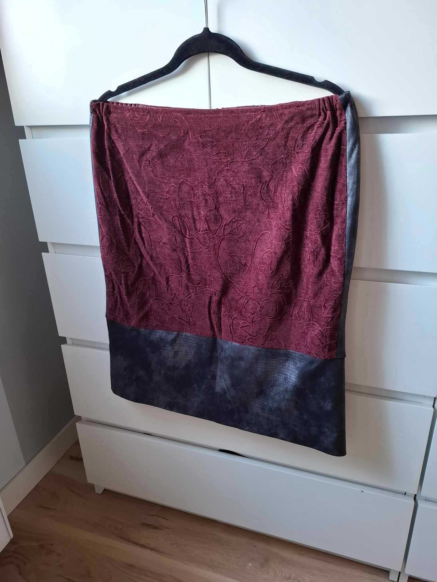 XL Amadeusz bordowa burgundowa spódnica vintage retro bordowy szara