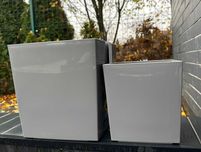 Donice Juka zestaw 2 sztuk 25 cm i 19 cm kolor szary