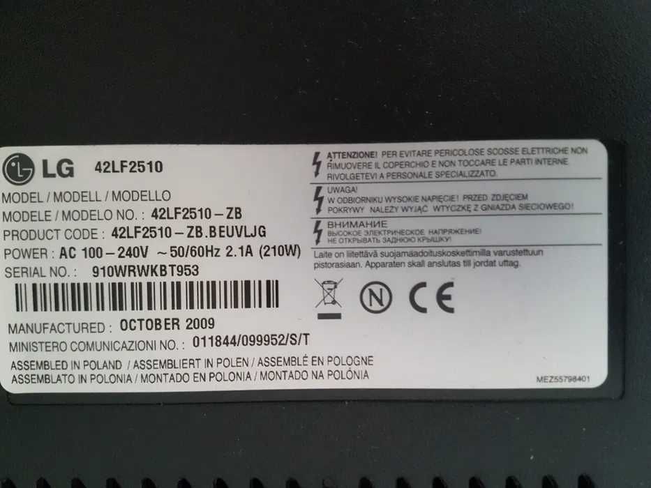 Telewizor LG 42LF2510 używany odbiór osobisty