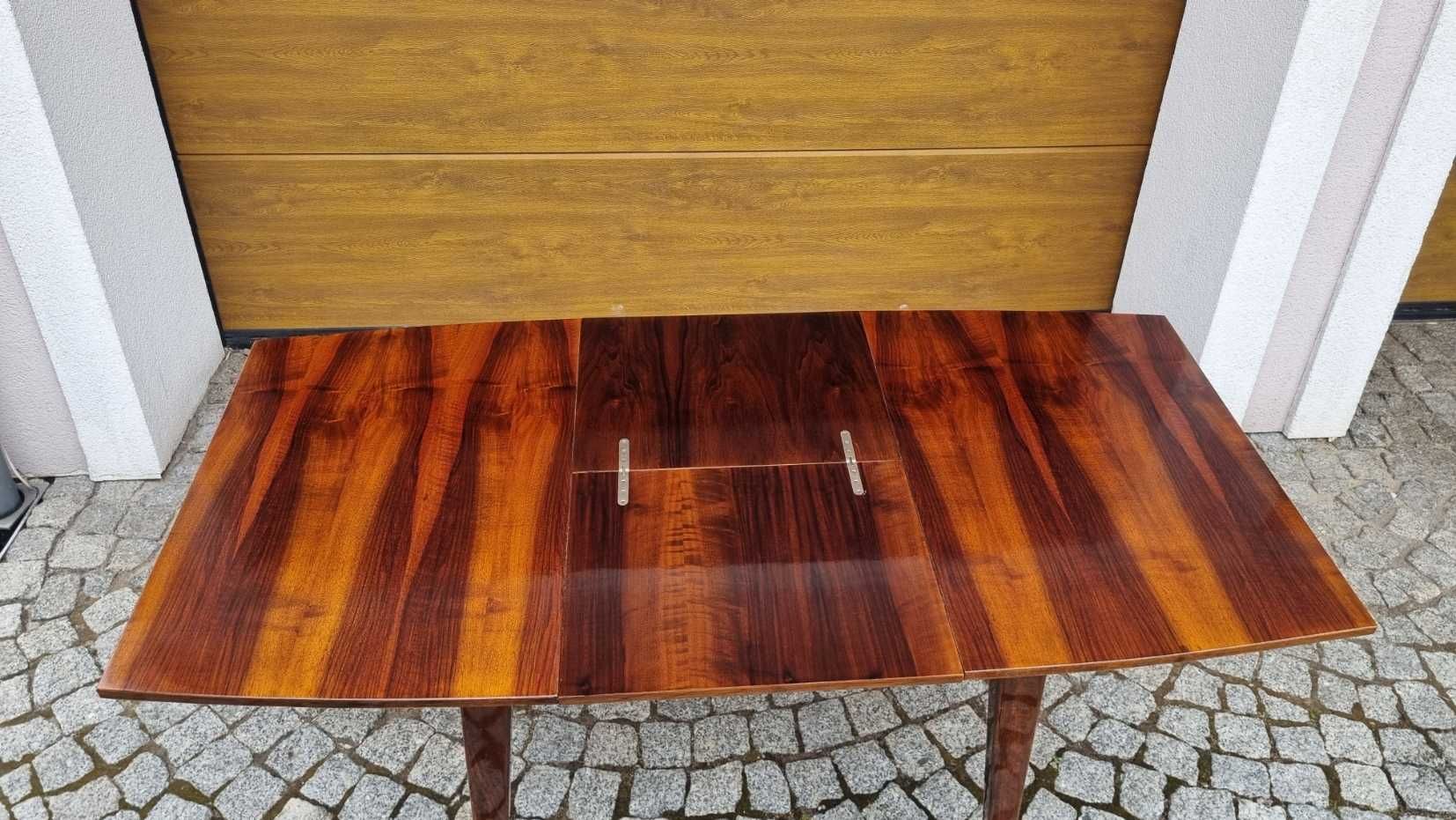stół rozkładany Design PRL lata 60 fornir orzech