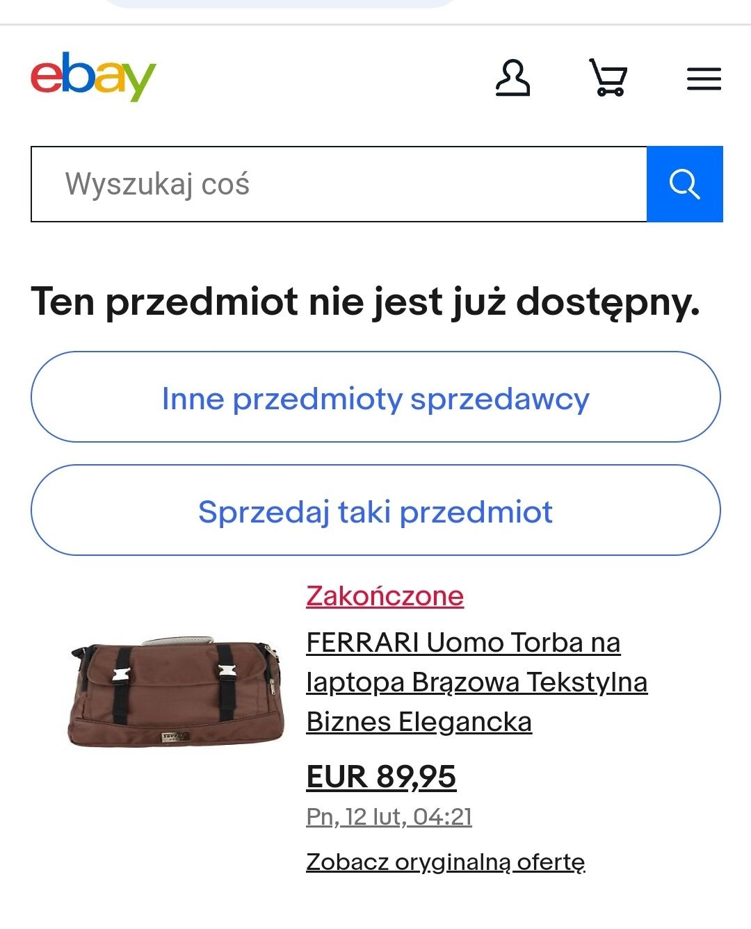 Nowa torba na laptopa FERRARI Uomo. Brązowa tekstylna.