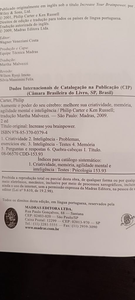 Livro Aumente o Poder do seu cérebro . Usado