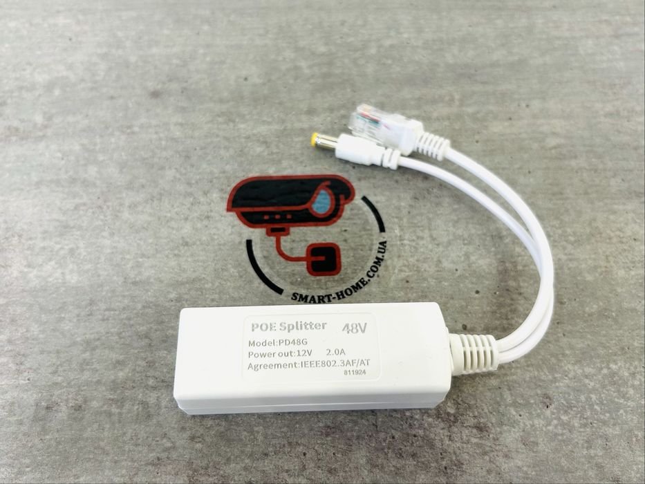 PoE 48 12В инжектор сплиттер блок питания для камеры видеонаблюдения