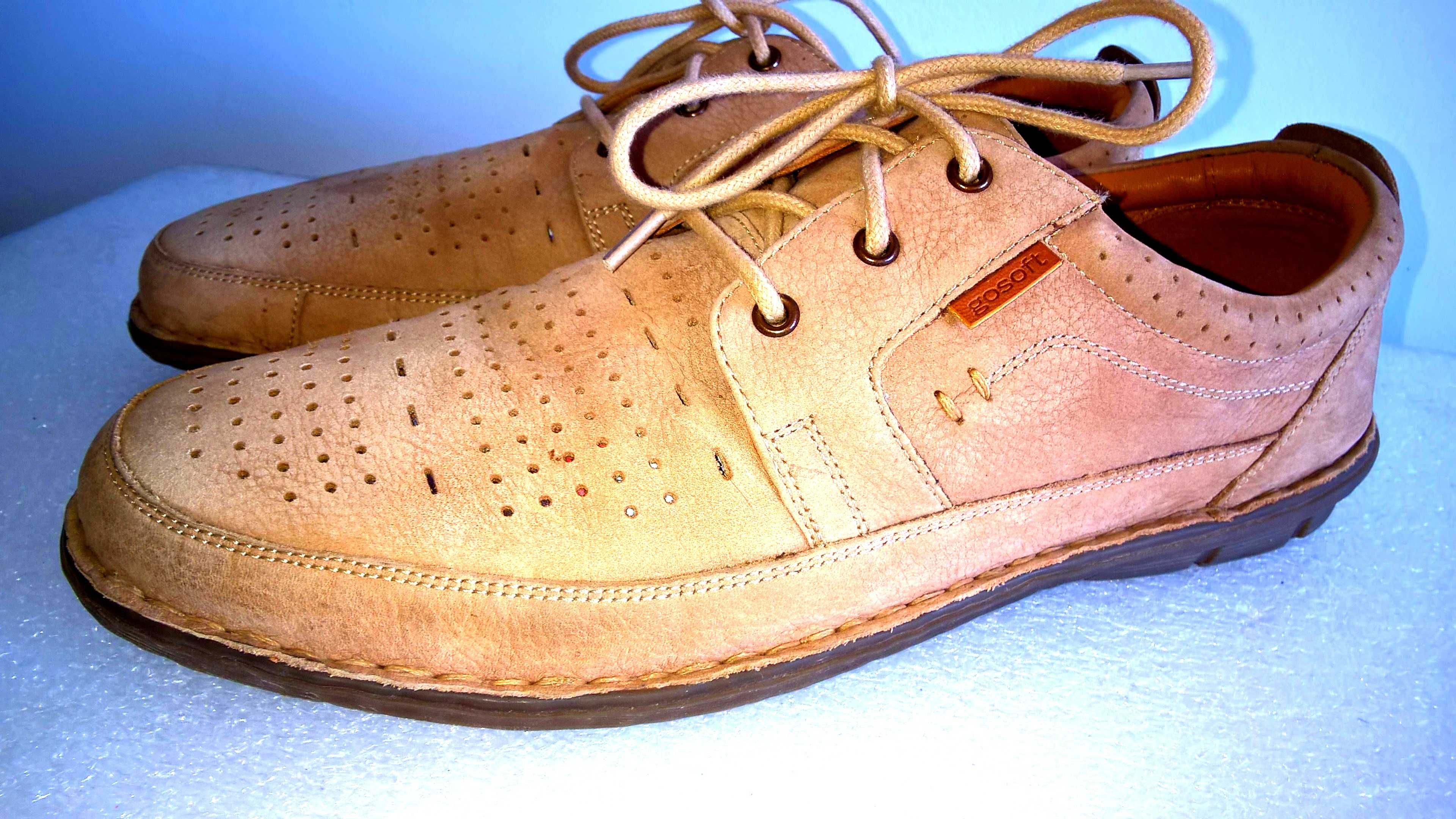 Go Soft Półbuty Camel wentylowane ecco lato  SWISS COMFORT