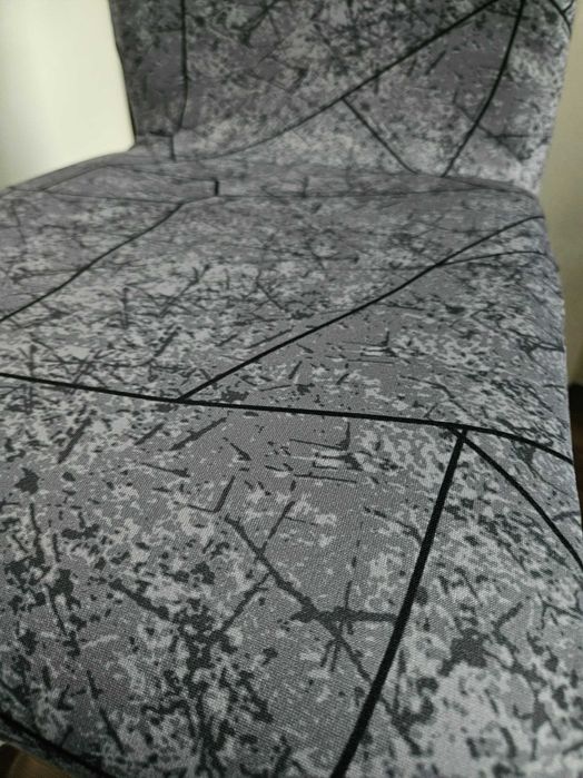 Pokrowce na krzesła elastyczne 4 sztuki wzór szary