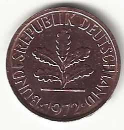 2 Pfennig de 1972 D, Alemanha Ocidental