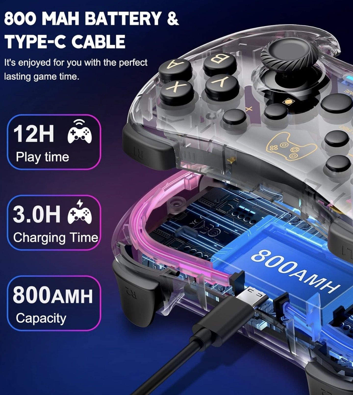 Kontroler HASACOOL Switch Pro do Nintendo Switch/Switch Lite/OLED