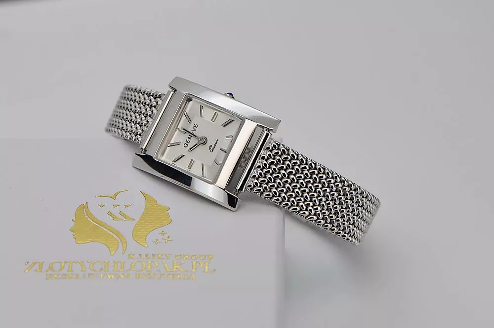 Zegarek damski z białego złota 14k 585 Geneve lw036wds&lbw003w Poznań