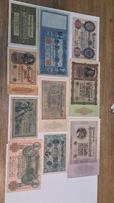 39-E zestaw banknotów Niemieckich