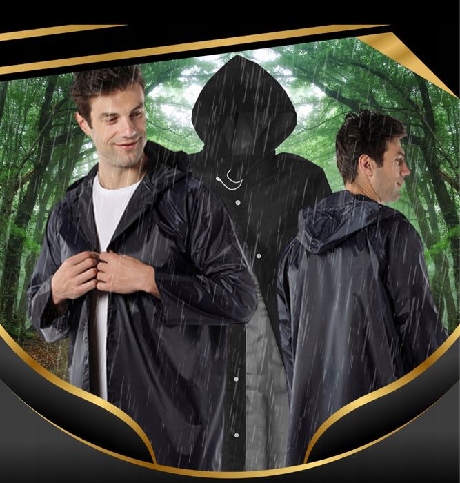 Płaszcz przeciwdeszczowy unisex z kapturem lekka peleryna na deszcz