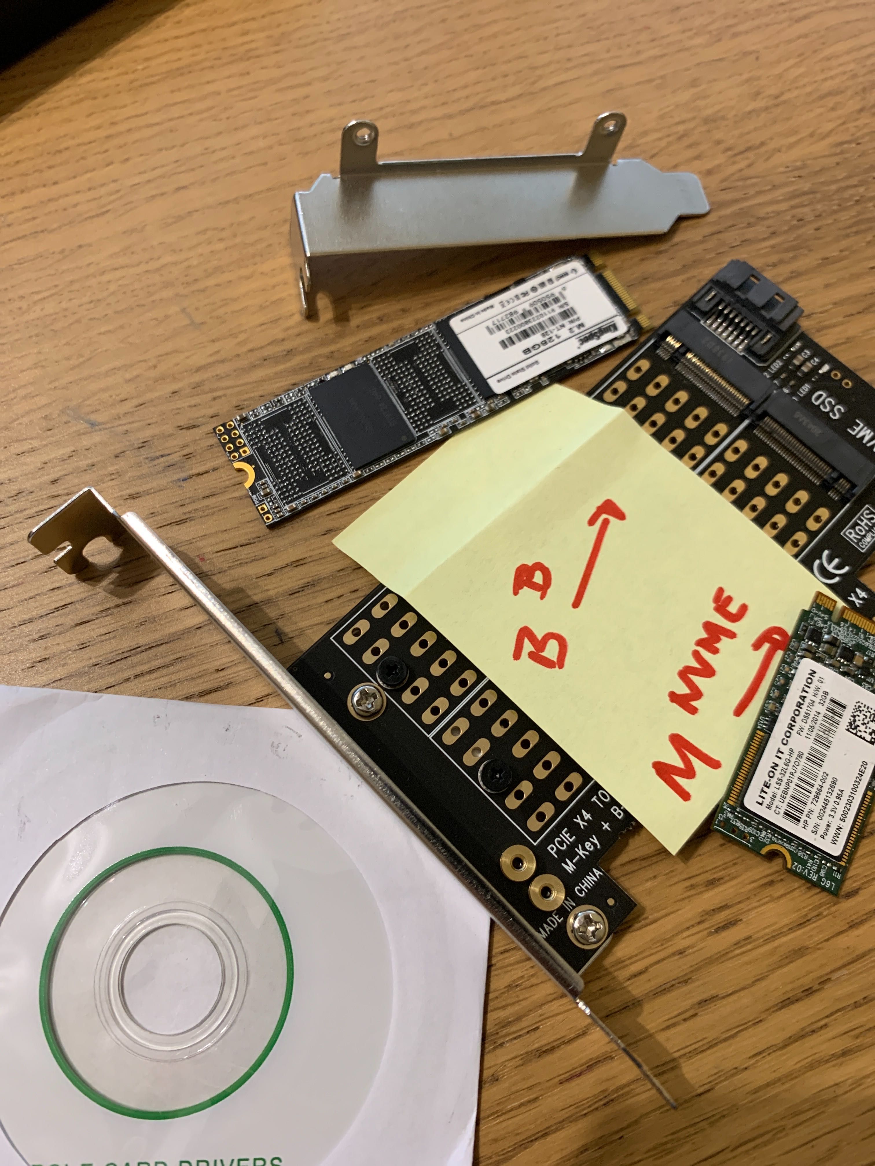 Drive pci-e 4x  suporta NVME e M2 “B”e “M” key