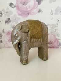 Ceramiczny słoń, ozdobna figurka słoń, vintage, retro