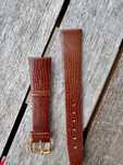 Skórzany pasek vintage do zegarka 18mm nieużywany brązowy