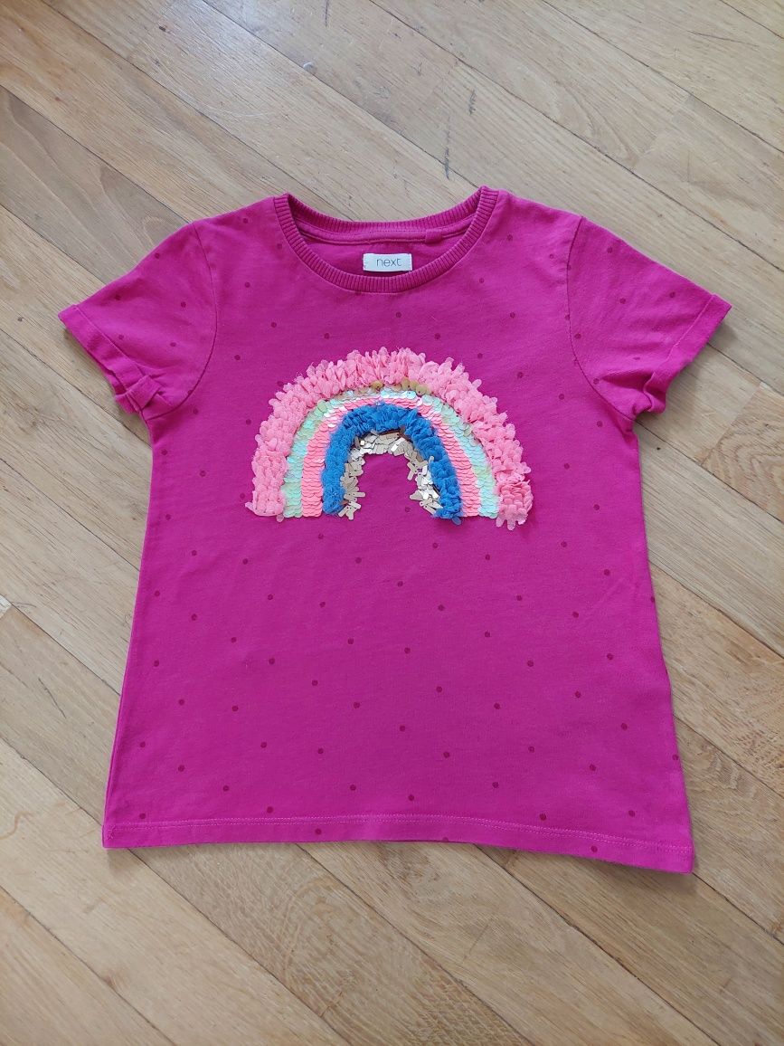 Next bluzeczka t-shirt z tęcza r. 116