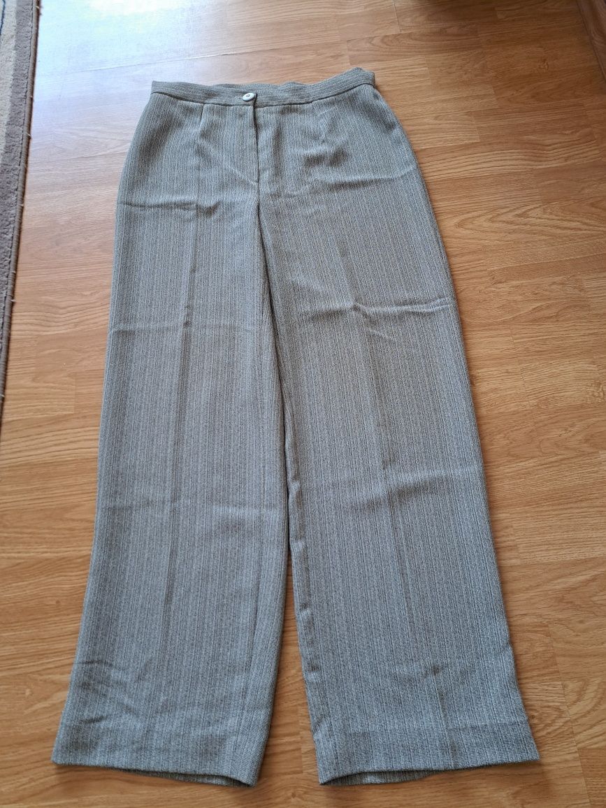 Garnitur damski letni szary szerokie spodnie r. 38/40
