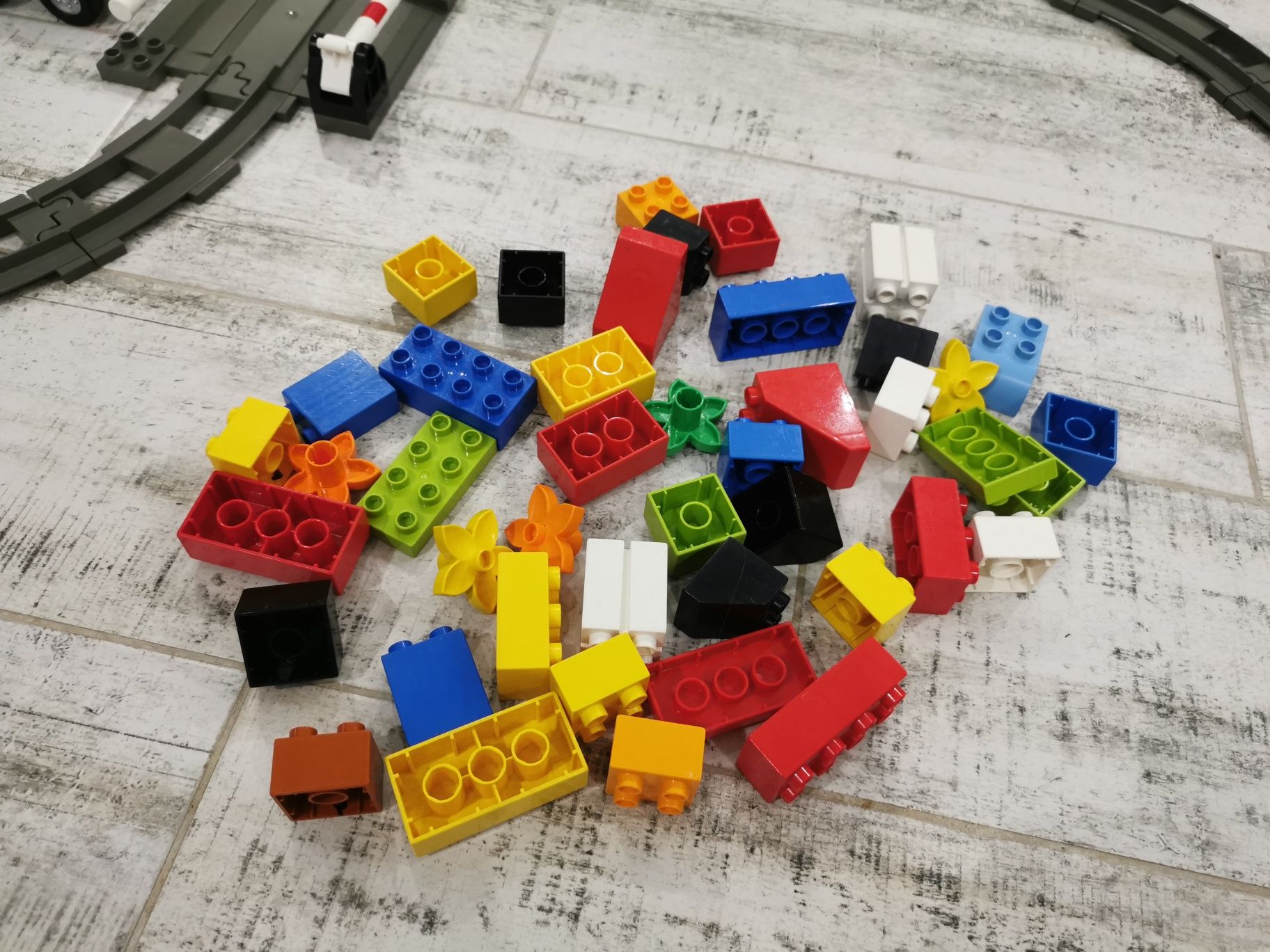 Inteligentny wielki zestaw Lego Duplo tory kolejowe klocki