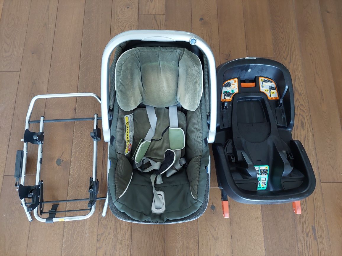 Wózek Emmaljunga 4w1 gondola, spacerówka, nosidełko, baza, i gratisy