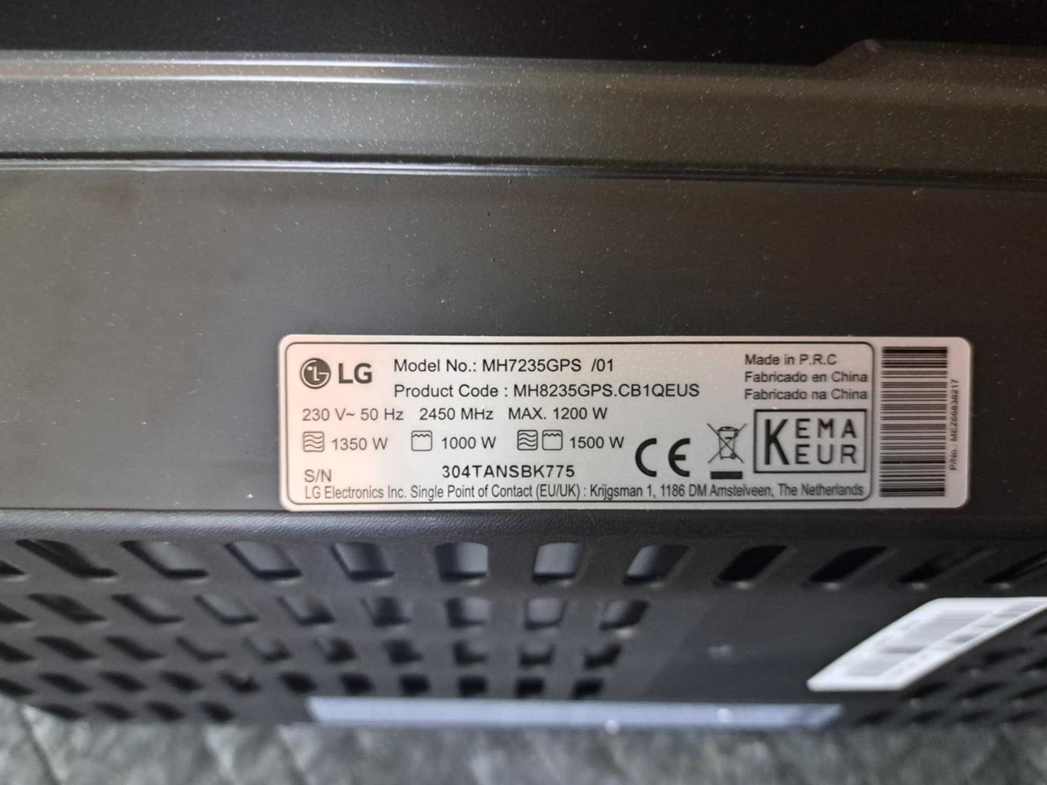 Kuchenka mikrofalowa LG MH7235GPS z grillem kwarcowym