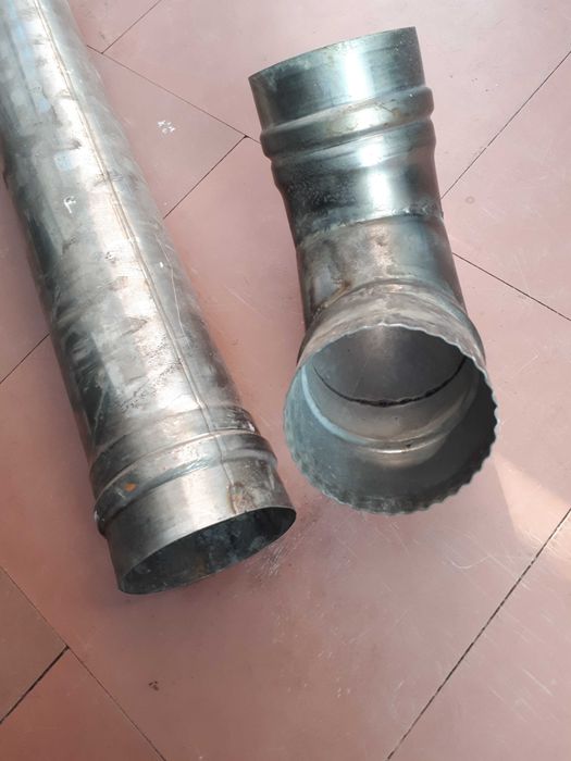 Kolano kominowe 90° fi 80 stal nierdzewna plus rura 50 cm długości