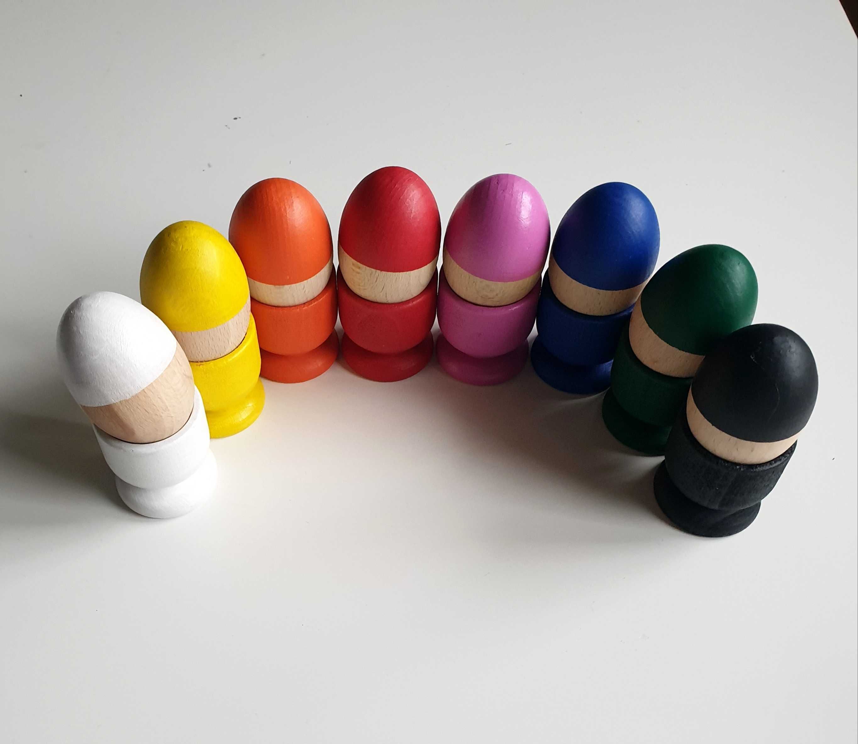 układanka lewopółlkulowa jajka 8 szt Montessori sorter kolorów