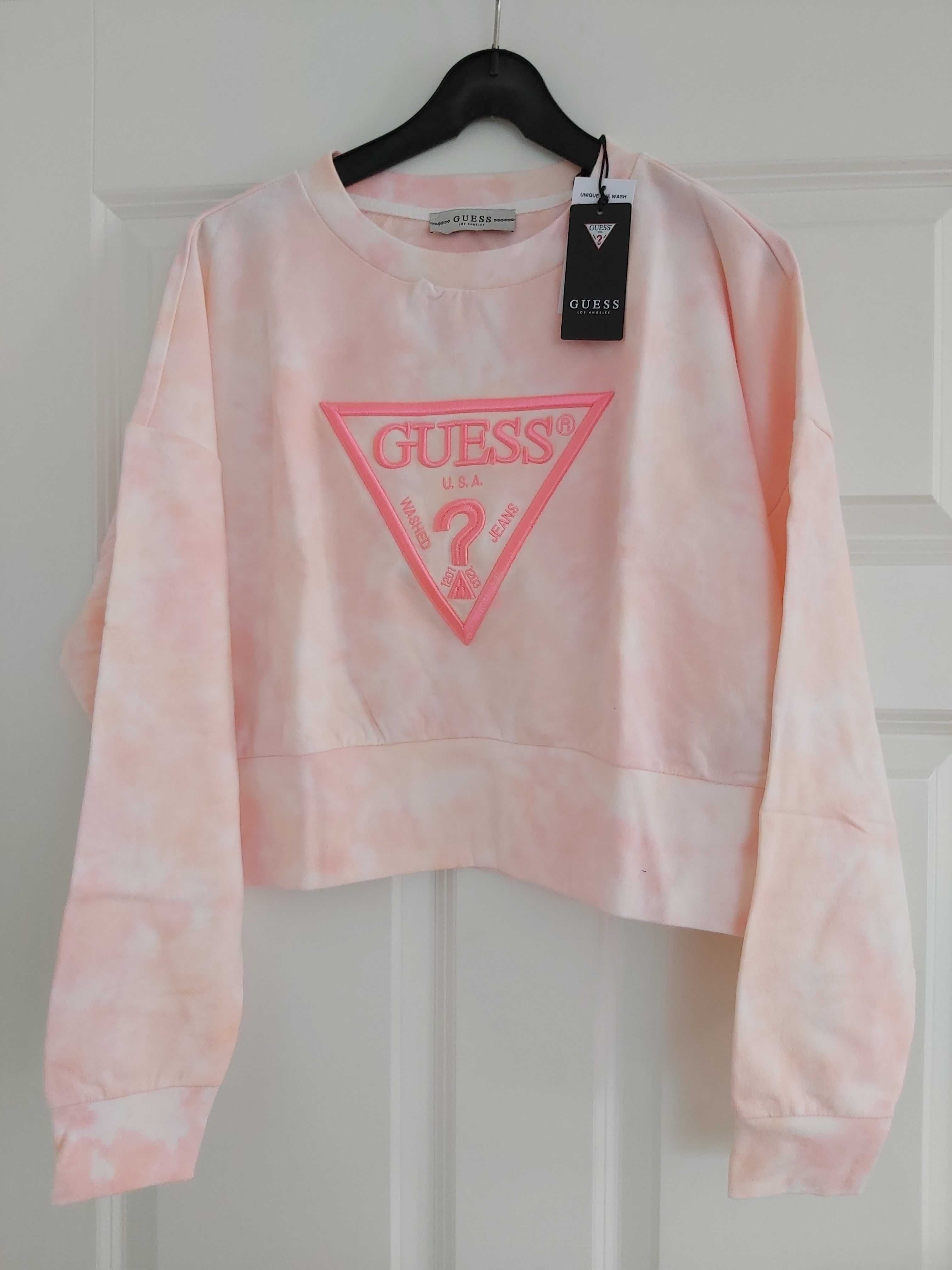 SP NOWA krótka bluza GUESS brzoskwinia S top sweter peach ombre