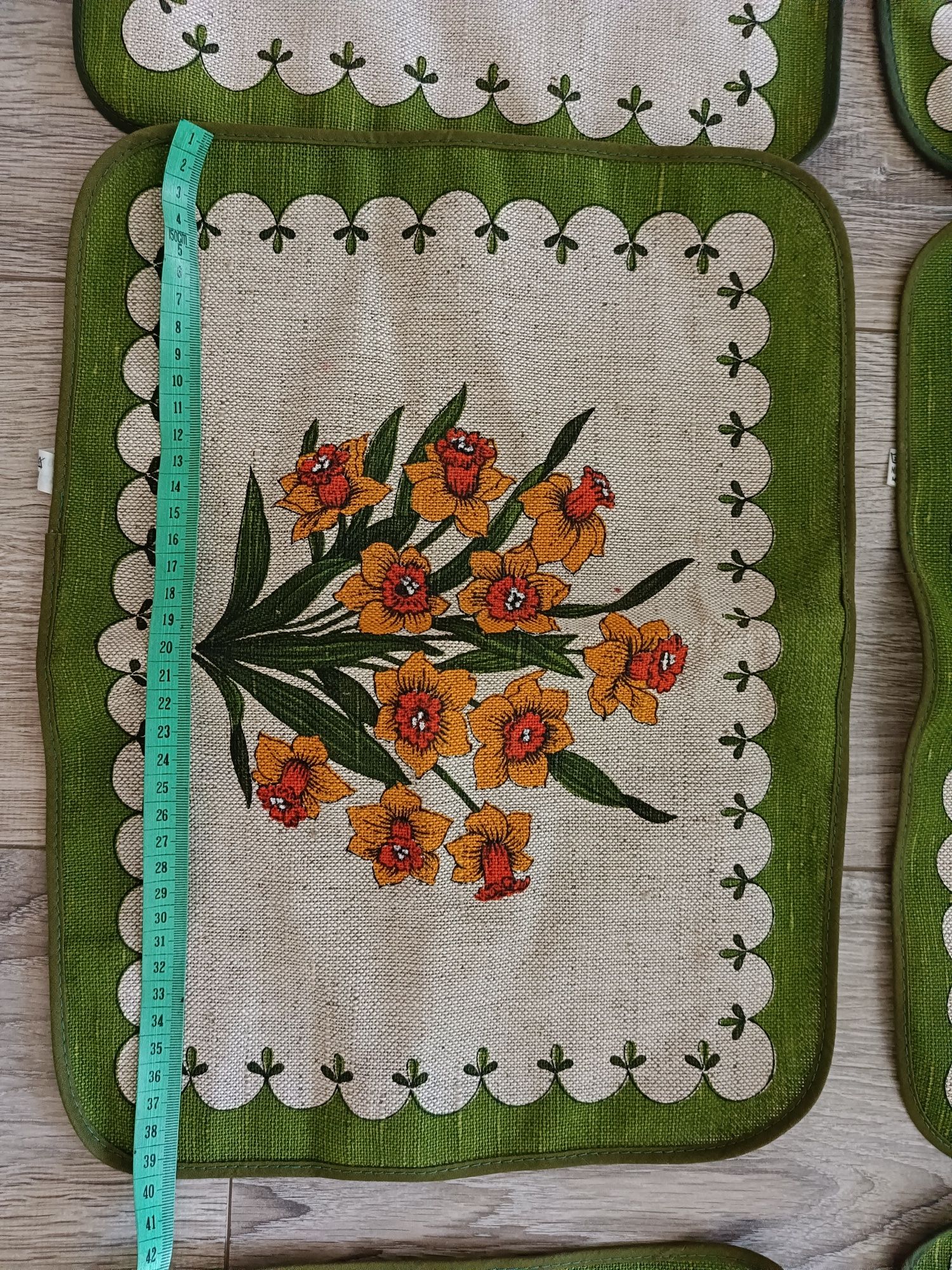 Komplet 6 sztuk bieżnik PRL serwetka 29x39 cm