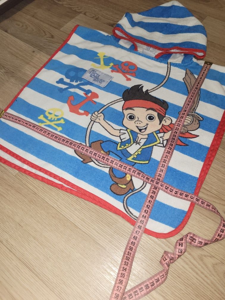 Пончо махровое полотенце пляжное пират Джек для на мальчика Disney