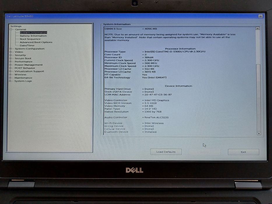 Dell Latitude E5450  i5-5300U/HD/Bateria Good