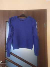 Sweter elastyczny z ozdobnymi rękawami 38 M