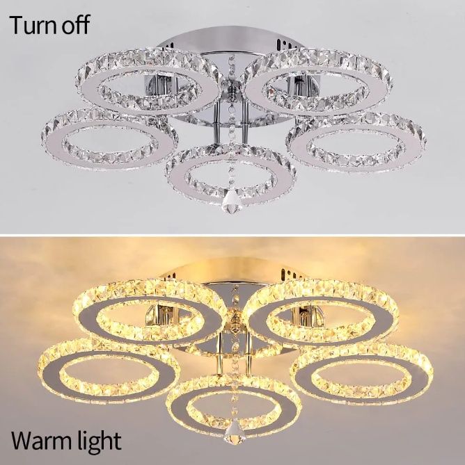 Kryształowa lampa sufitowa led