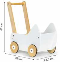 Eco Toys drewniany wózek dla lalek, pchacz, chodzik