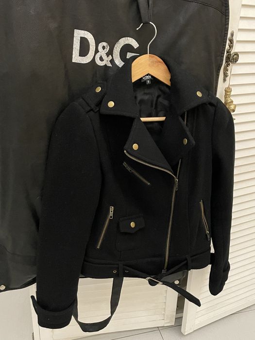 Оригинал dolce gabbana косуха пальто шерсть автоледи 34 36 xs
