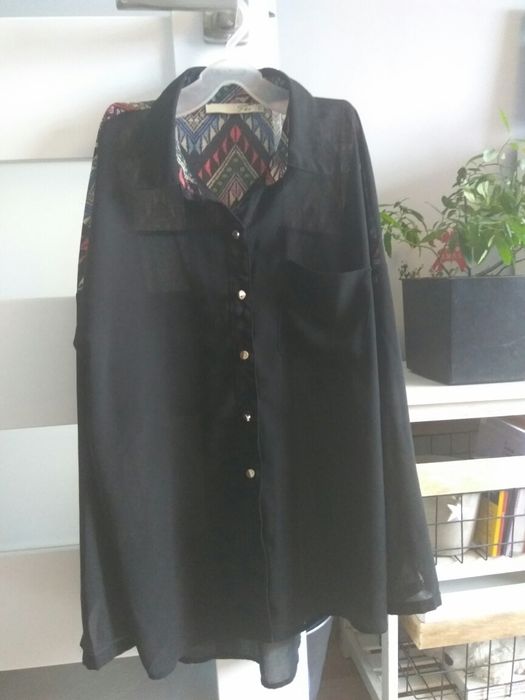 Koszula czarna oversize nietoperz