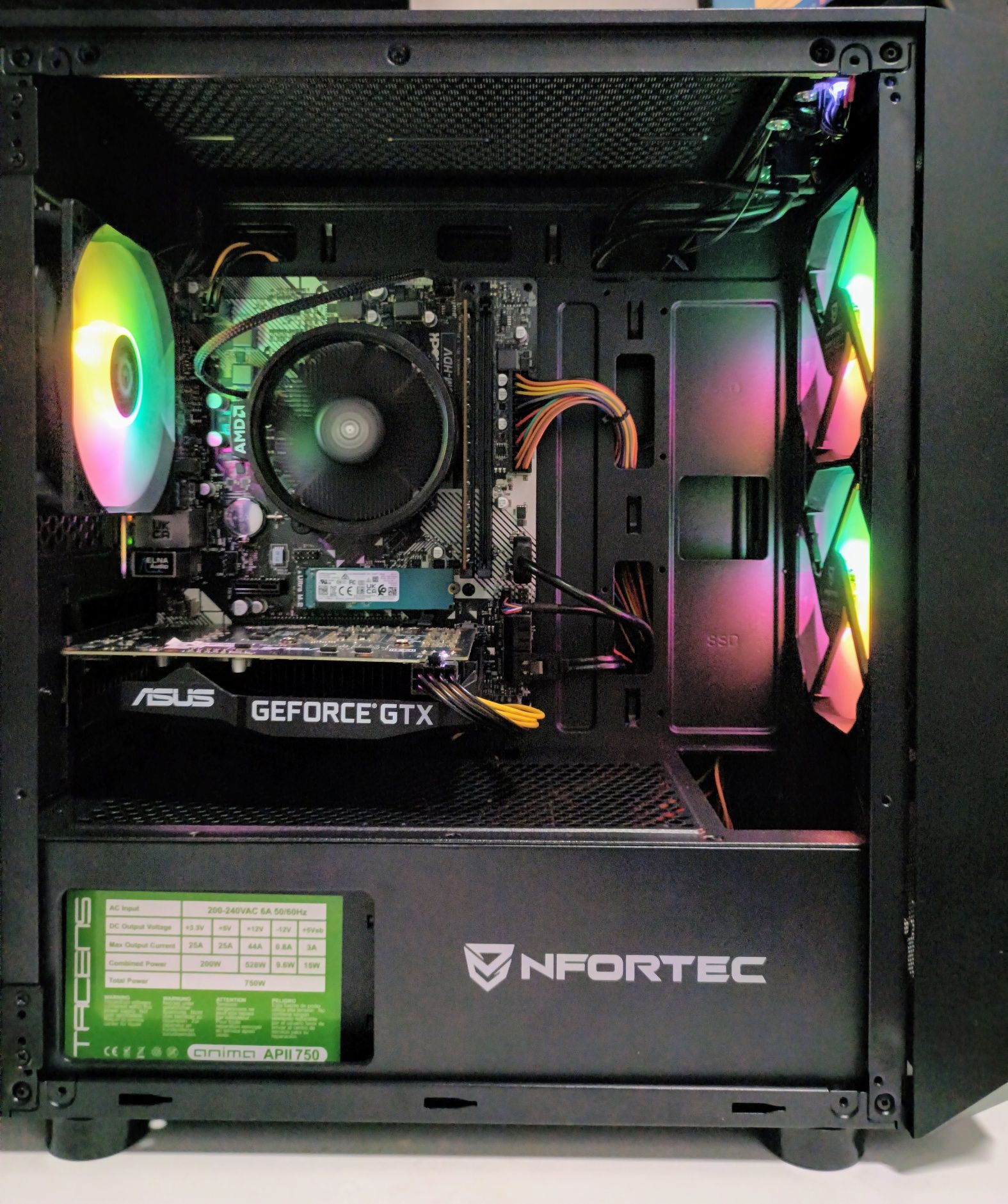 PC Gamer Ryzen 2600 4,4ghz+GTX 1660 6gb+16gb+740gb SSD