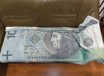Ręcznik kąpielowy łazienkowy motyw banknot NBP